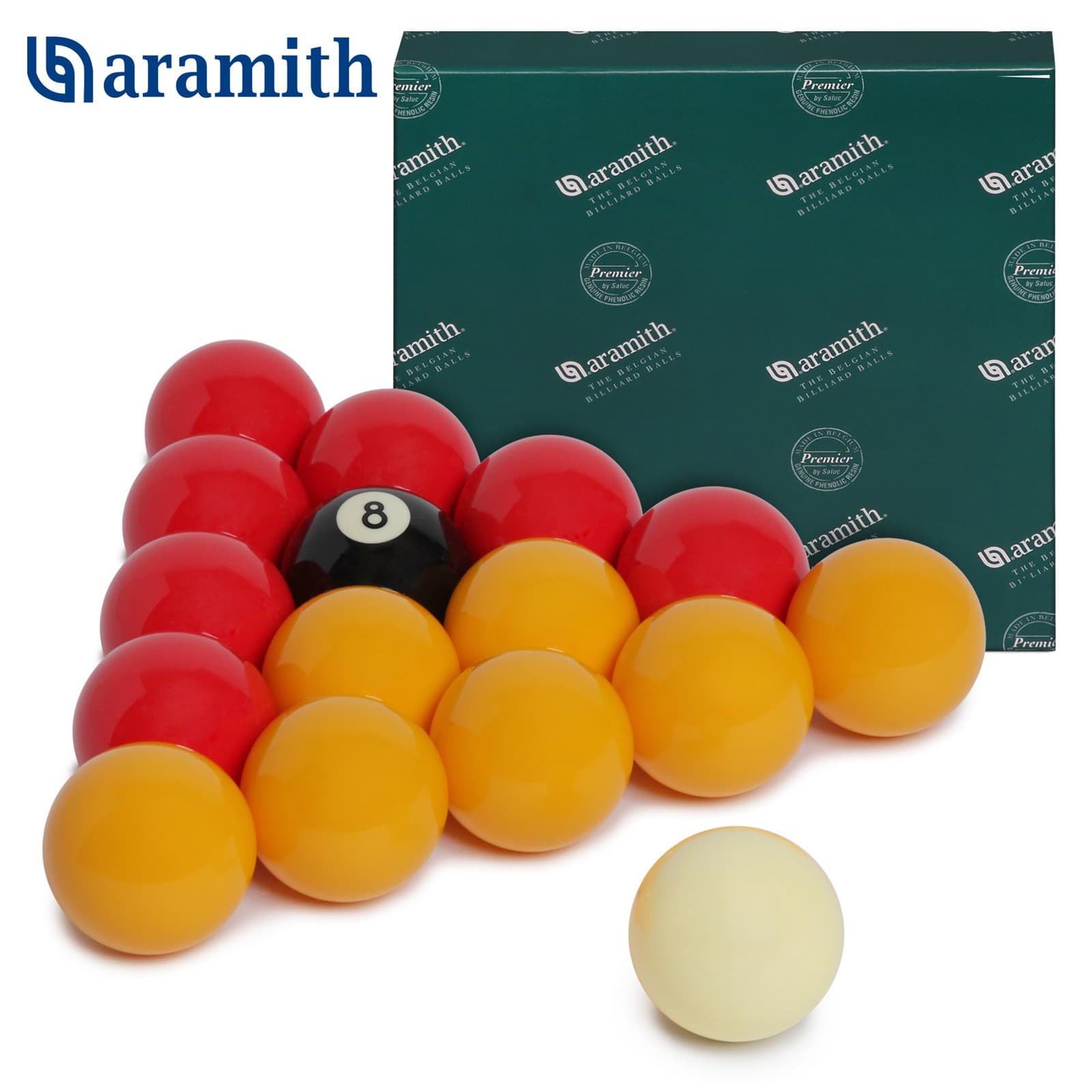 Шары Aramith Casino Red &amp; Yellow 8Pool ø50,8мм биток ø47,6мм