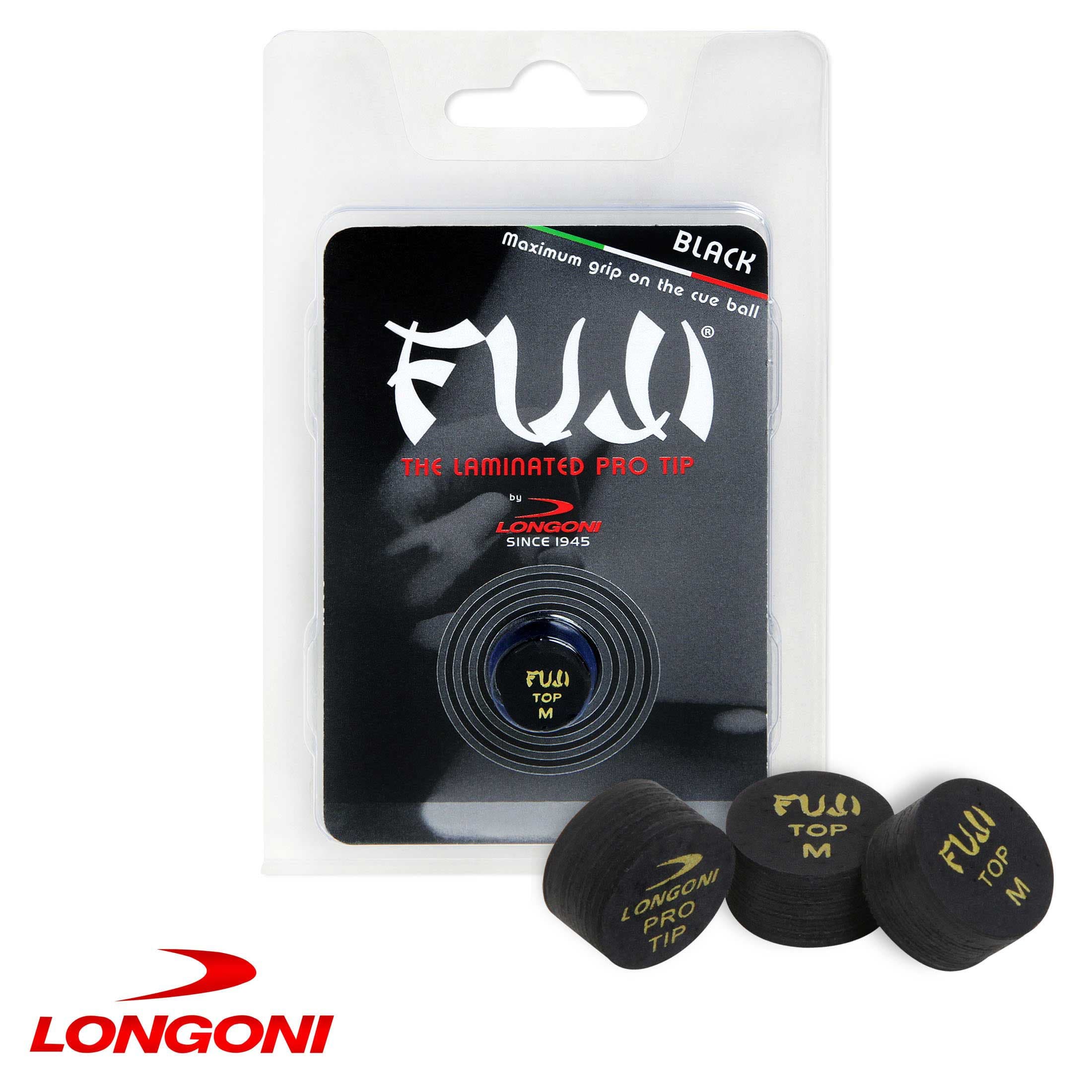 Наклейка для кия Longoni Fuji Black ø13мм Medium 1шт.