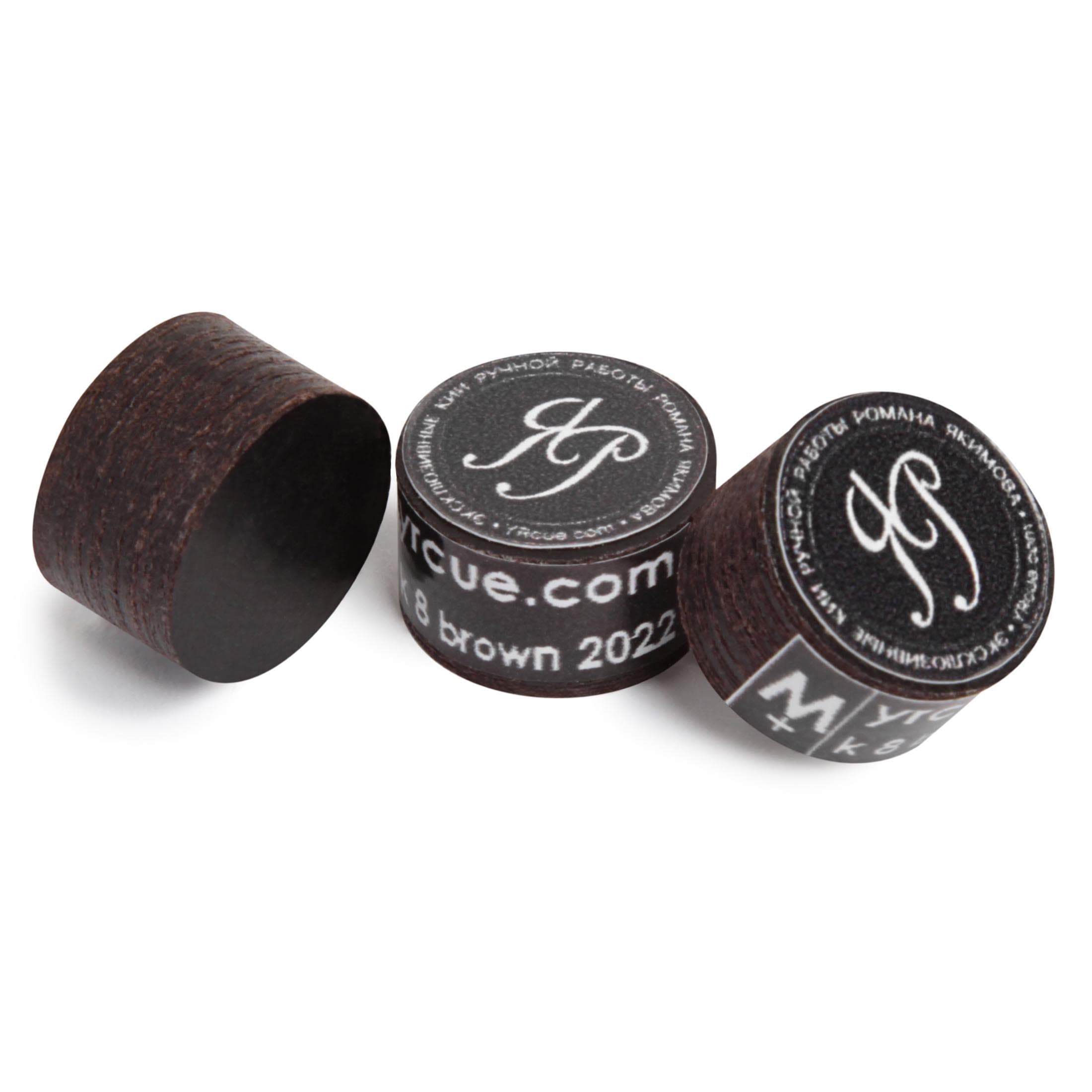 Наклейка для кия Р. Якимова M+ k 8 Brown ø13,5мм Medium+ в индивидуальной упаковке 1шт.